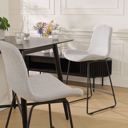 Nolon Nino-Fé Barkruk Lichtgrijs - Zwart Onderstel - 65 cm - vtwonen shop