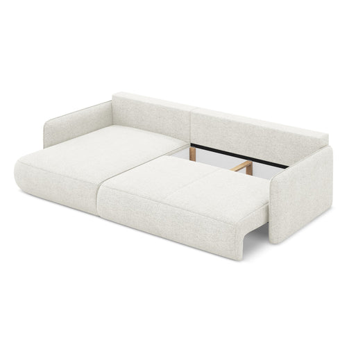 LaMiaSofa hoekbank links Palermo - chenille stof - wit - 240x148x86