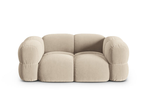Cosmopolitan Design Bank Loretto 2-zits, flueel lichtbeige - 100x180x68cm