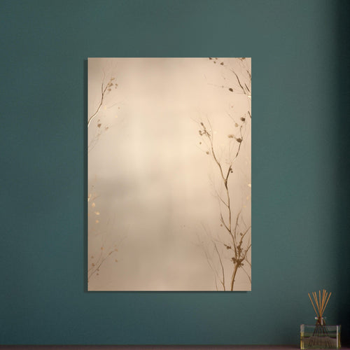 Artfulprints Poster met Lijst Abstract - Golden leafs   - 70x100 cm - Goud