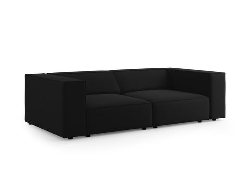 Cosmopolitan Design Bank Arendal 3-zits, flueel, zwart - 102x204x70cm