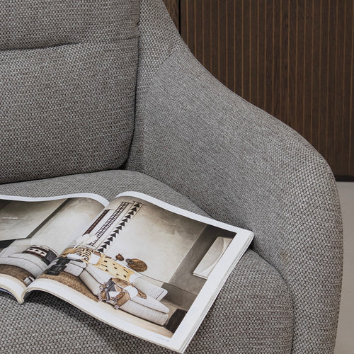 Giga Meubel Fauteuil Matthias - Stof/Metaal - Taupe