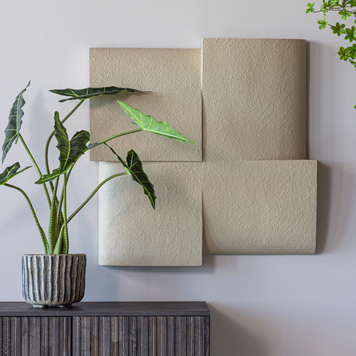 WOOOD wanddeco Tide - Betonlook - Zand - 86x86x11