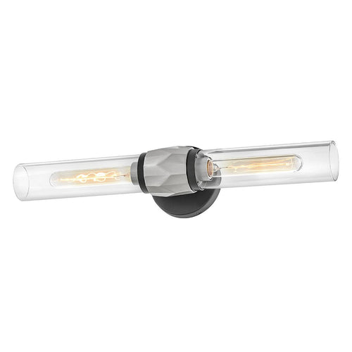 Badezimmer-Wandleuchte Modern Schwarz, Nickel gebürstet IP44 2x E27