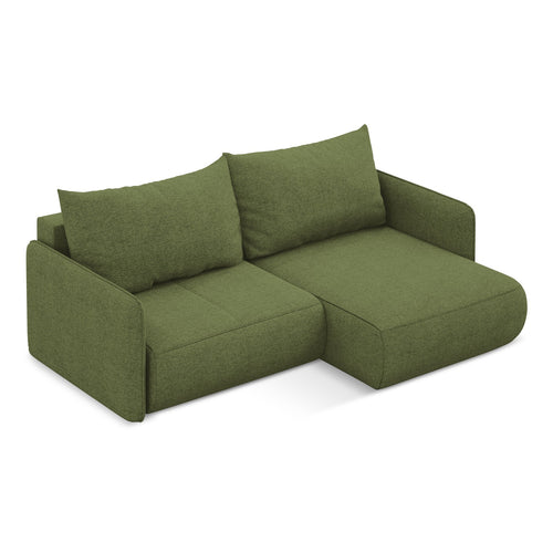 LaMiaSofa hoekbank rechts Palermo - chenille stof - flessengroen - 207x148x86