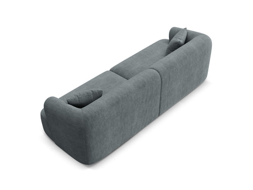 Cosmopolitan Design Modulaire bank Campi 4-zits, ribfluwelen donkergrijs - 90x255x70cm