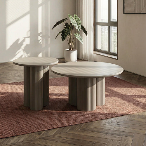 Furnhouse salontafel set Flow - Beige - Ø 50/80 cm