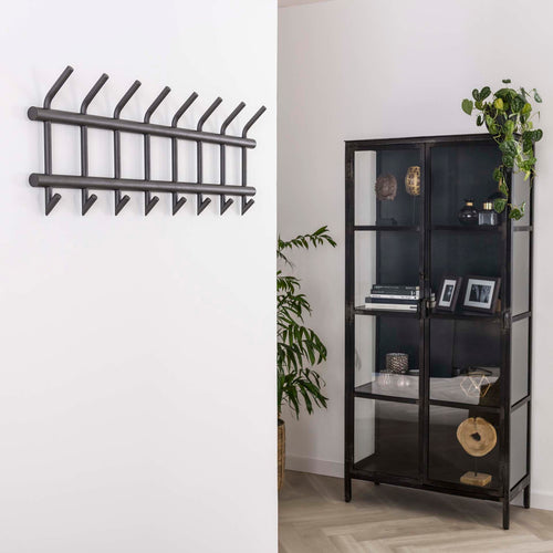 Giga Meubel Kapstok Ronde Buis - Donkergrijs Metaal - 8 Haken
