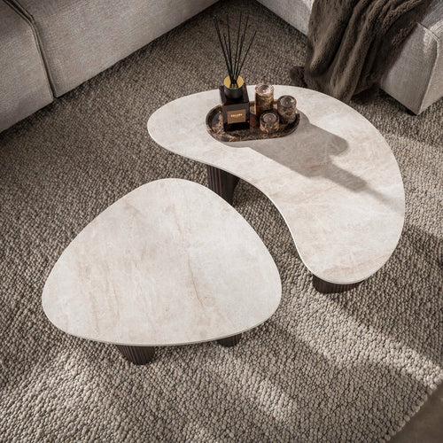 Giga Living Salontafel Ceramo Organisch - Organisch Keramiek - Set Van 2