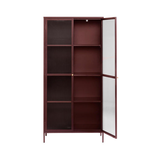 Olivine Katja metalen vitrinekast rood - 90 x 190 cm - vtwonen shop