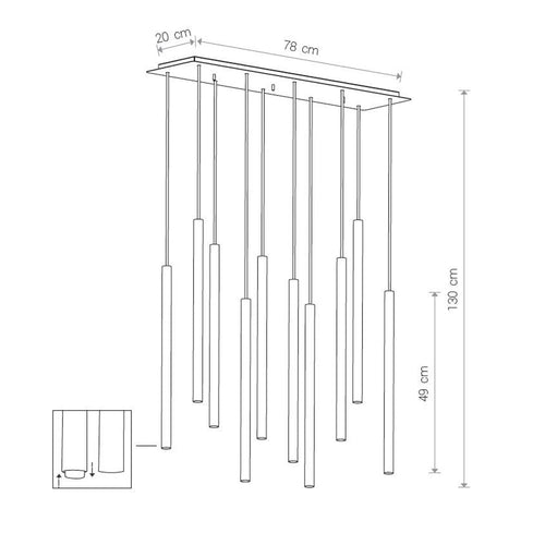 Nowodvorski hanglamp Laser - 10 lichts - 78  x 130   cm - zwart - vtwonen shop