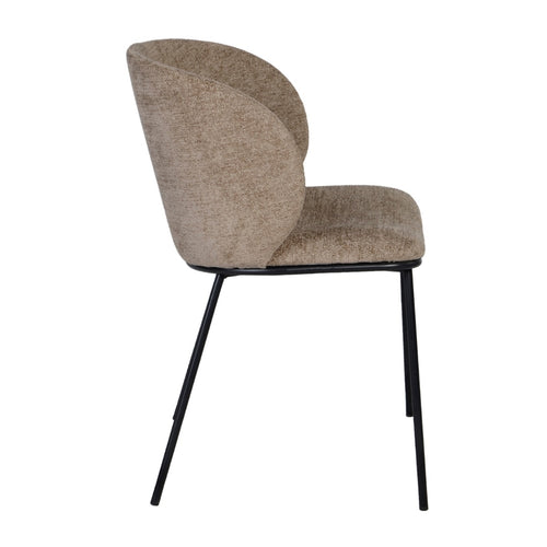 Giga Meubel Eetkamerstoel Dalia - Stof/Metaal - Taupe - Set van 2 - vtwonen shop