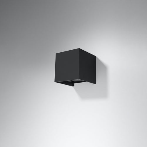 Sollux Lighting Wandlamp LUCA zwart LED IP54 - 10x10x10cm