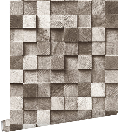 ESTAhome behang 3D-houtmotief bruin - 53 cm x 10.05 m - 138530
