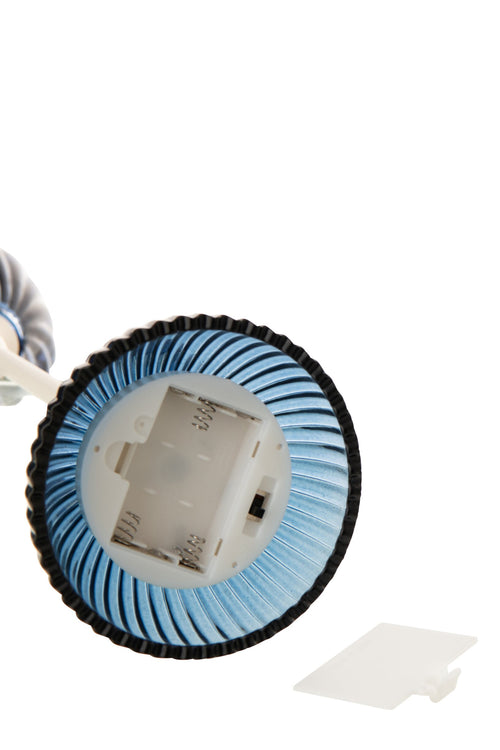 J-Line lamp Shell - ijzer - blauw/wit - medium - LED lichtjes