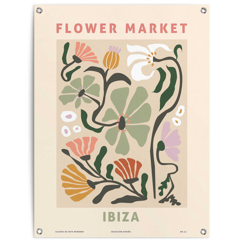 Reinders Ibiza Flower Market Botanic tuinposter -  roze - tuin - 80x60cm