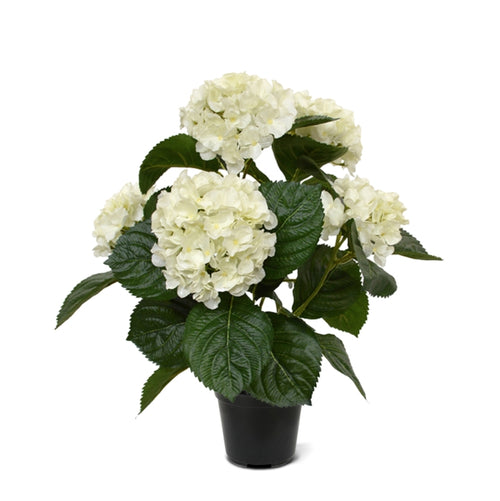 Maxifleur Hortensia kunstplant 40cm creme in pot
