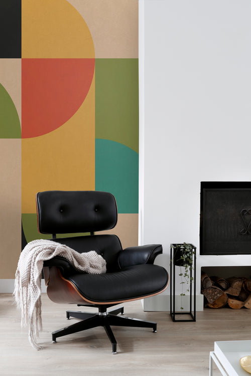 ESTAhome fotobehang cirkels in Bauhaus stijl multicolor - 250 x 279 cm - 159370 - vtwonen shop