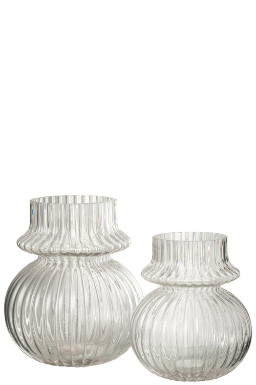 J-Line vaas Kano - glas - transparant - large - Ø 18 cm - vtwonen shop