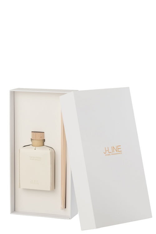 J-Line geurstokjes - Grape White - leder - zwart - 100ml