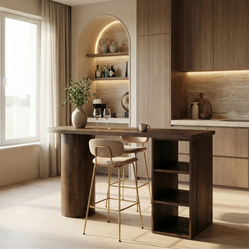 DÉJA Living Bartafel Marbella - Donkerbruin Hout - 160x50x90cm