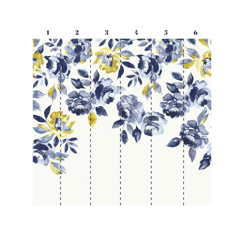 Joules Fotobehang - Ocean Bloom - Blauw/Wit - 280x300cm - vtwonen shop