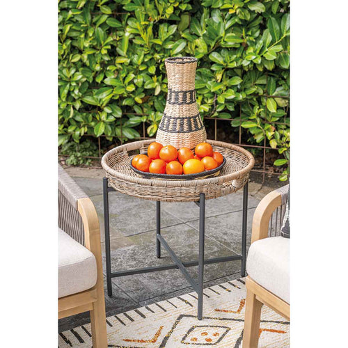 Benidorm bijzettafel - diameter 60xH50 cm -  c.black - natural - vtwonen shop