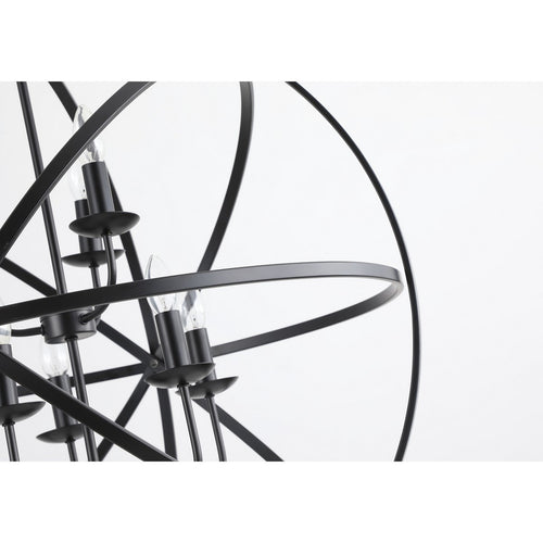 Searchlight Orbit 8-lichts bolvormige plafondlamp, matzwart metaal