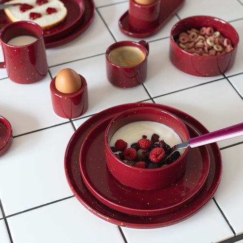 Ona - Kom 13xH5,5cm burgundy Fika - Set van 4