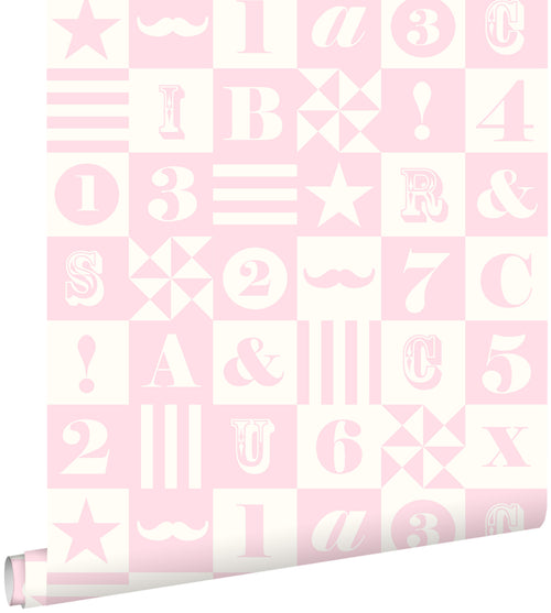 ESTAhome behang blokken licht roze - 53 cm x 10.05 m - 138728