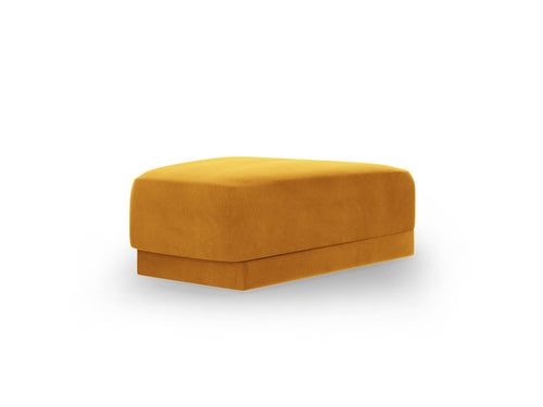 Micadoni Poef Miley flueel, geel - 79x88x40cm