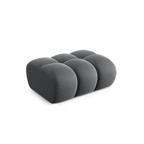 Cosmopolitan Design - Poef Treno flueel grijs - 70x90x42cm
