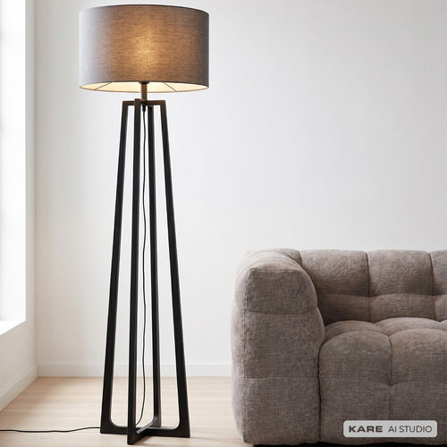 Kare Design Vloerlamp Timon 160cm zwart