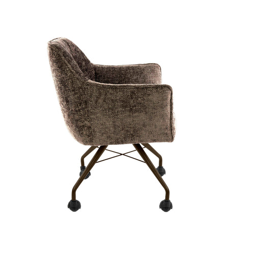Giga Meubel Eetkamerstoel Hoven - Taupe - Incl. Wieltjes - Set van 2