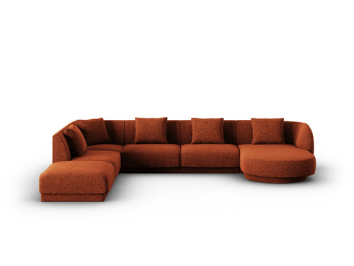 Cosmopolitan Design Panoramische hoekbank links Tulum 6-zits, chenille, terracotta - 255x330x70cm