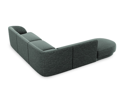 Micadoni - Linker hoekbank "Miley" 6 zitplaatsen, chenille, olie - 248x255x70cm