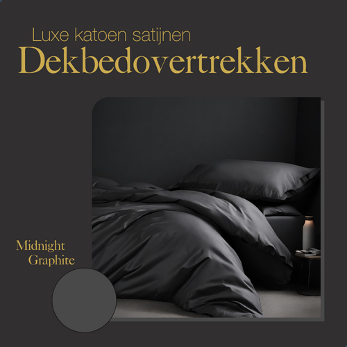 Ten Cate premium - dekbedovertrekset - 240x200/220 - 100% katoen satijn - antraciet