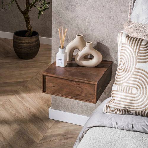 Giga Meubel Nachtkastje Frame - Bruin Acaciahout - 35x35x14cm - vtwonen shop