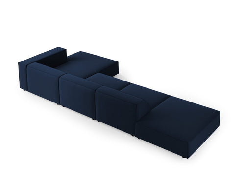 Cosmopolitan Design rechter hoekbank Arendal 5-zits, flueel, koningsblauw - 166x341x70cm