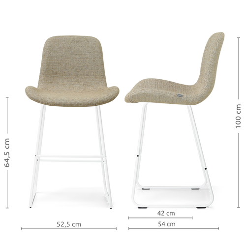 Nolon Nino-Fé barkruk taupe melange - wit onderstel - 65 cm - vtwonen shop