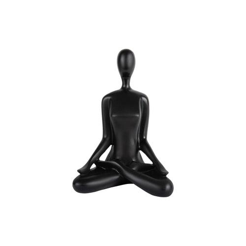 Present Time ornament Open Lotus - zwart - 15x11x21cm - vtwonen shop