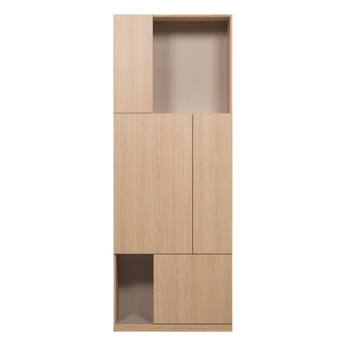 WOOOD opbergkast 80 cm Build - Eiken Fineer - Naturel - 215x80x41