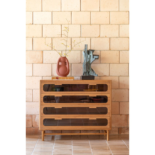 Dutchbone Caroun Kast/ Opbergkast Breed Bamboehout Bruin - vtwonen shop