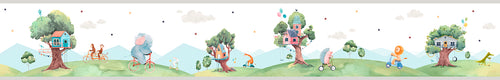 Sanders & Sanders zelfklevende behangrand bosdieren groen - 500 x 16 cm - 640494