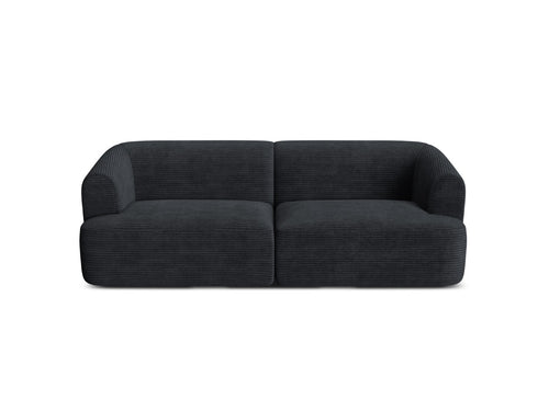 Cosmopolitan Design Modulaire bank Campi 3-zits, ribfluwelen zwart - 90x220x70cm
