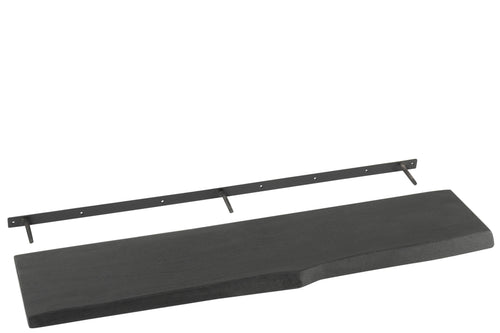 J-Line wandplank Gerard - hout - zwart - large - vtwonen shop