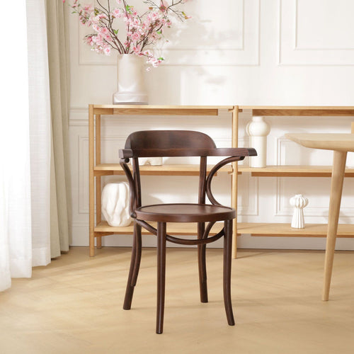 Fameg Thijs Houten Eetkamerstoel Walnoot - Met Armleuning - vtwonen shop