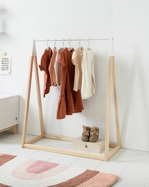 Petite Amélie Kindervloerkleed Regenboog - 100% Katoen -  Roze