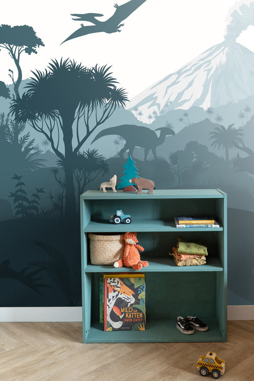 ESTAhome fotobehang dinosaurussen donkerblauw - 300 x 279 cm - 159489