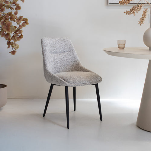 DÉJA Living Eetkamerstoel Malou - Beige/Zwart - Set van 2 - vtwonen shop